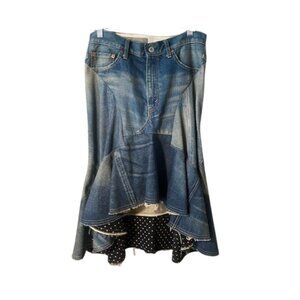 Junya Watanabe Comme des Garçons Deconstructed Denim Asymmetrical  Skirt